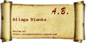 Allaga Bianka névjegykártya